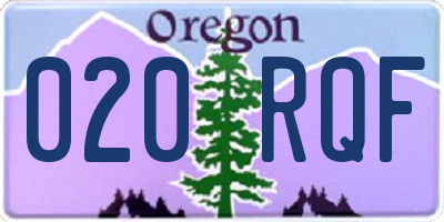 OR license plate 020RQF