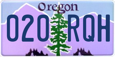 OR license plate 020RQH