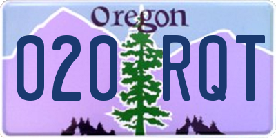 OR license plate 020RQT