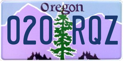 OR license plate 020RQZ