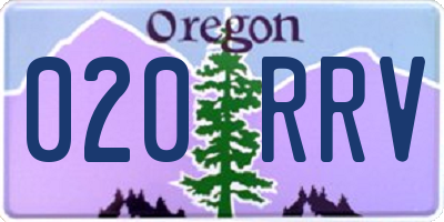 OR license plate 020RRV