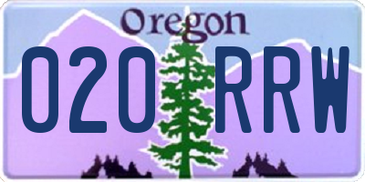 OR license plate 020RRW