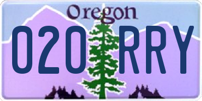 OR license plate 020RRY
