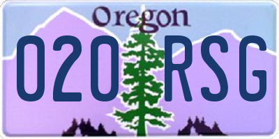 OR license plate 020RSG
