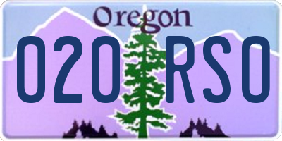 OR license plate 020RSO