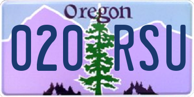 OR license plate 020RSU