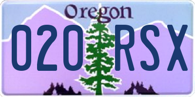 OR license plate 020RSX