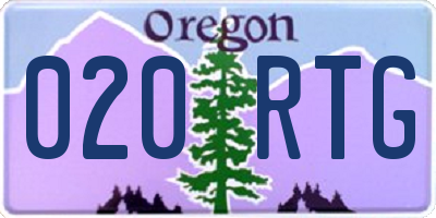 OR license plate 020RTG