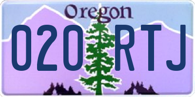 OR license plate 020RTJ