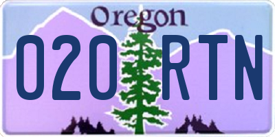 OR license plate 020RTN
