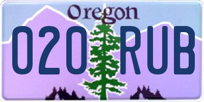 OR license plate 020RUB