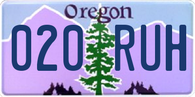 OR license plate 020RUH
