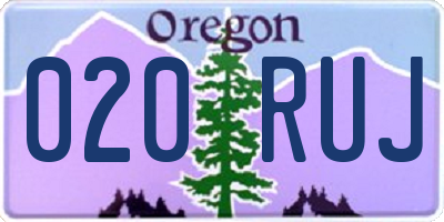 OR license plate 020RUJ