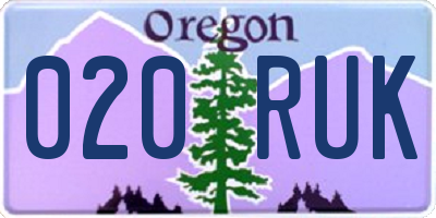 OR license plate 020RUK