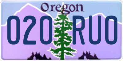 OR license plate 020RUO