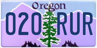 OR license plate 020RUR