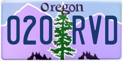 OR license plate 020RVD