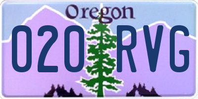 OR license plate 020RVG