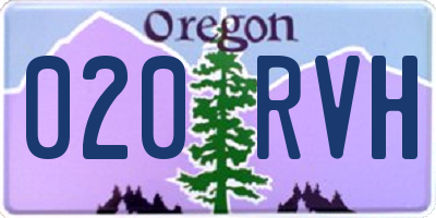 OR license plate 020RVH