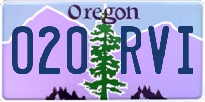 OR license plate 020RVI