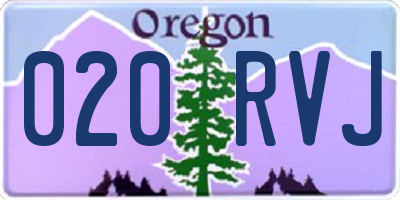 OR license plate 020RVJ