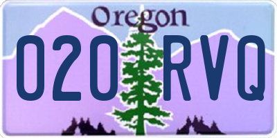OR license plate 020RVQ