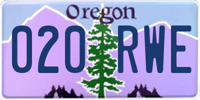 OR license plate 020RWE