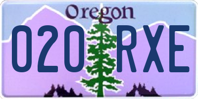 OR license plate 020RXE