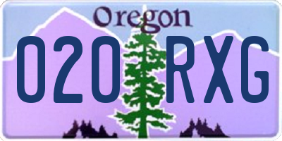 OR license plate 020RXG