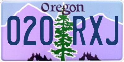 OR license plate 020RXJ