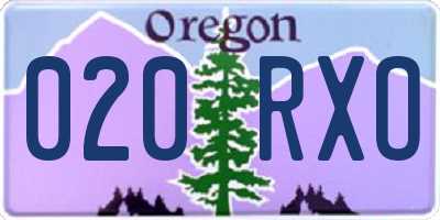OR license plate 020RXO