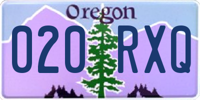 OR license plate 020RXQ