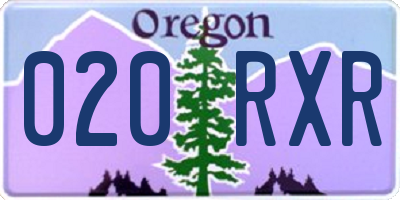 OR license plate 020RXR
