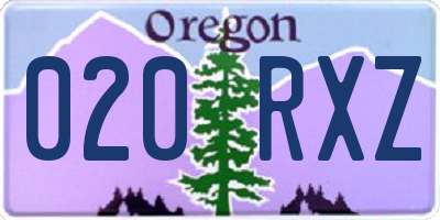 OR license plate 020RXZ