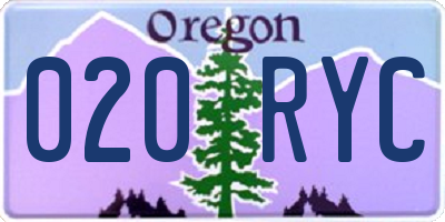 OR license plate 020RYC