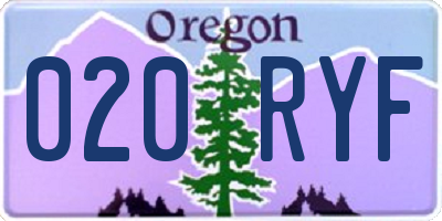 OR license plate 020RYF