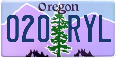 OR license plate 020RYL