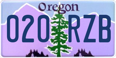 OR license plate 020RZB