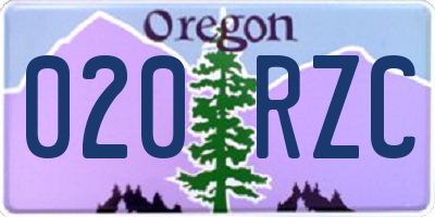 OR license plate 020RZC