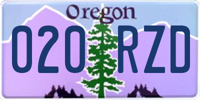OR license plate 020RZD