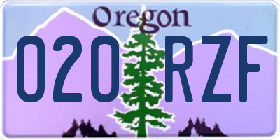 OR license plate 020RZF