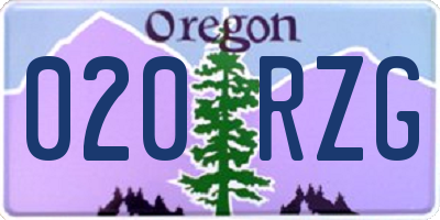 OR license plate 020RZG