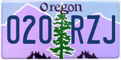 OR license plate 020RZJ