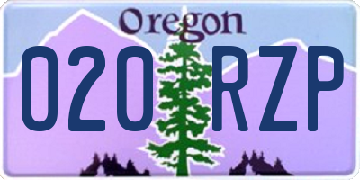 OR license plate 020RZP