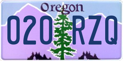 OR license plate 020RZQ