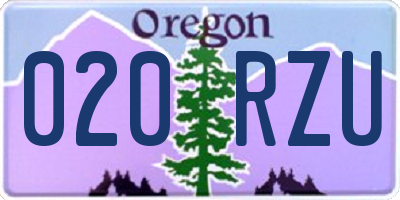 OR license plate 020RZU