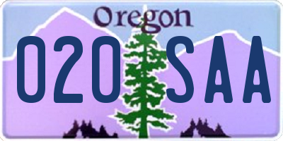 OR license plate 020SAA