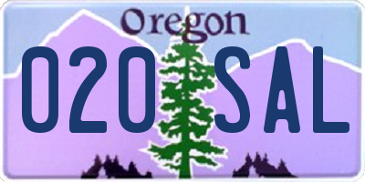 OR license plate 020SAL