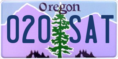 OR license plate 020SAT