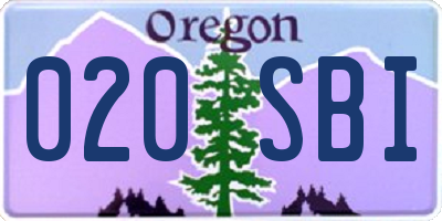 OR license plate 020SBI